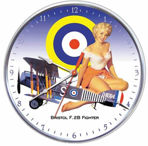 Bristol F.2B Pin-up Collectible Wall Clock